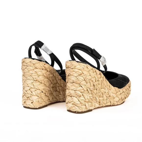 NWT Loeffler Randall Tallulah Black Wedge Womens Espadrille $325 - Size 8.5 EU39